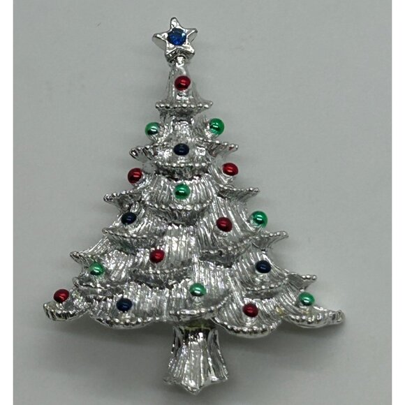 Christmas Brooch Lot Tree Pin Radko Eisenberg Avon Gerry Both Vintage Modern - Picture 9 of 16